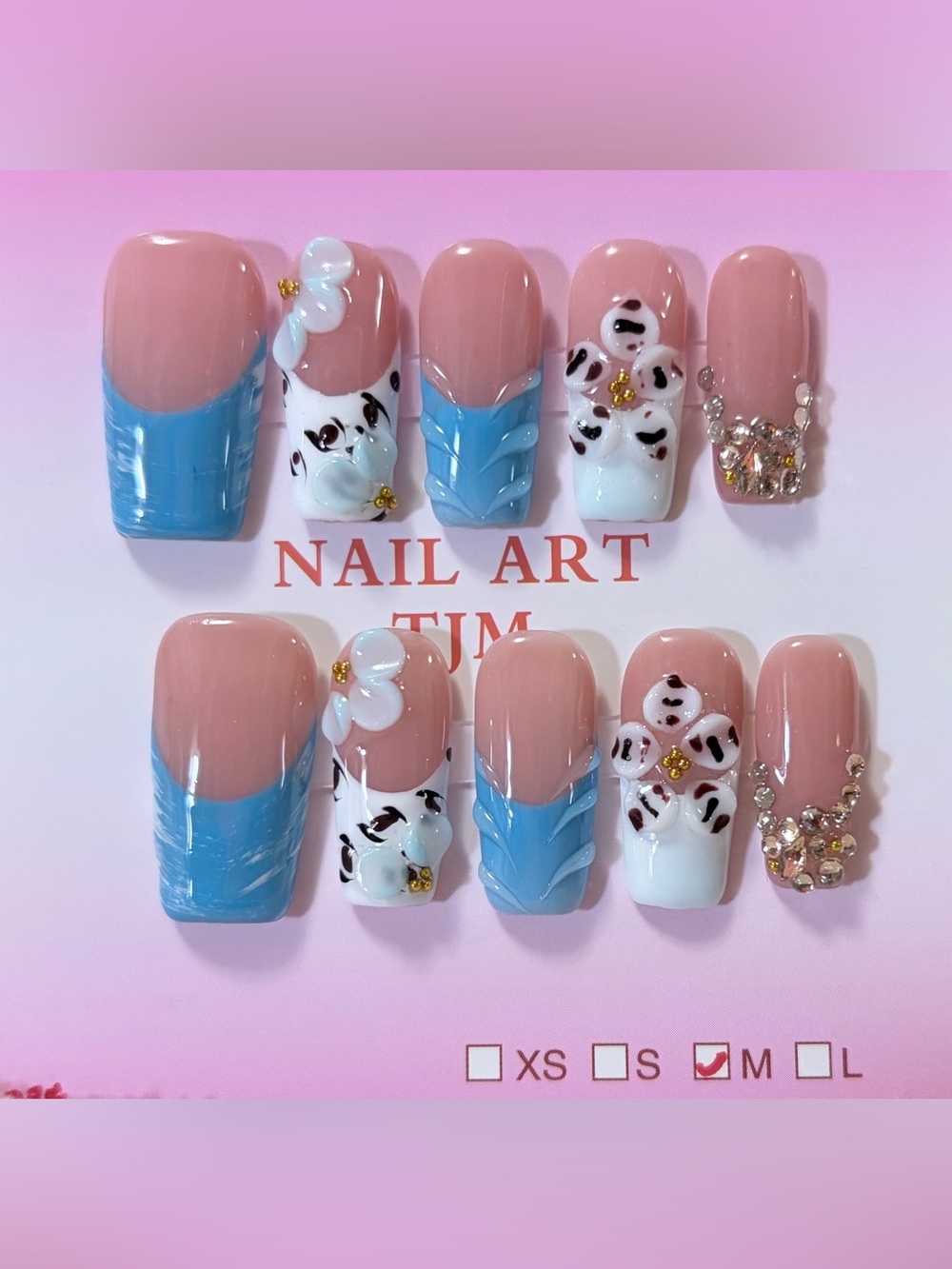 Blue & Nude Small Pets Nail Art Set by